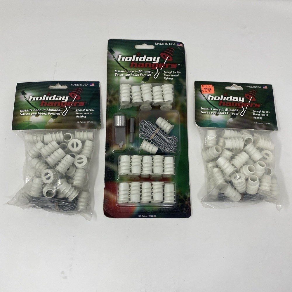 Set Of 96 Anchors & Hooks 180 Feet Christmas Lights Holiday Hangers Made in USA